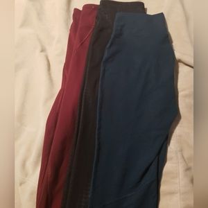Old Navy sz M leggings burgundy black blue green bundle